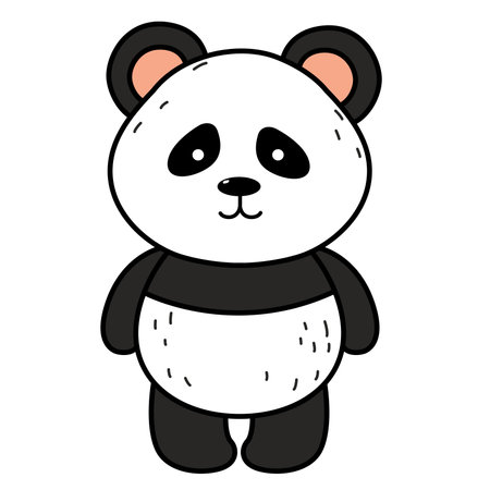 Illustration of colorful cartoon character pandaのイラスト素材