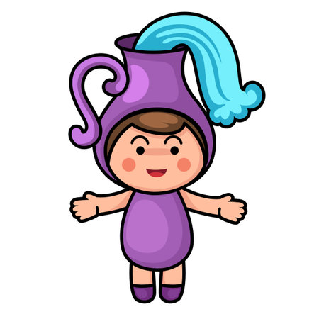 Aquarius sign zodiac vector illustration of the childrenのイラスト素材