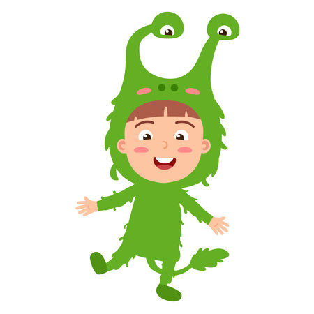 cartoon characters child cosplay alienのイラスト素材