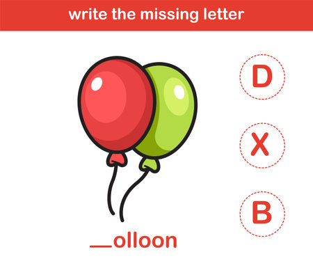write the missing letter,illustration, vectorのイラスト素材