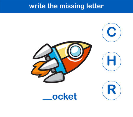 write the missing letter,illustration, vectorのイラスト素材