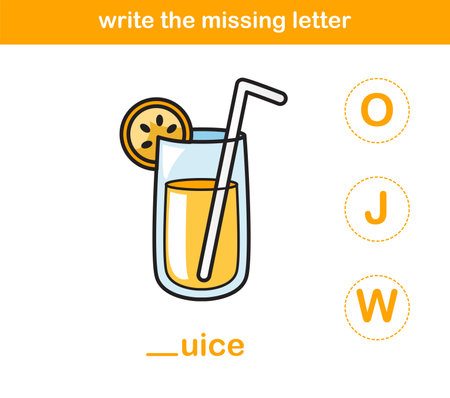 write the missing letter,illustration, vectorのイラスト素材