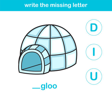 write the missing letter,illustration, vectorのイラスト素材