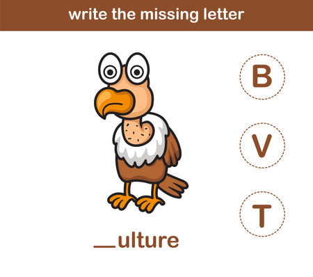 write the missing letter,illustration, vectorのイラスト素材