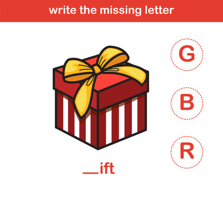 write the missing letter,illustration, vectorのイラスト素材