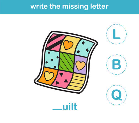 write the missing letter,illustration, vectorのイラスト素材