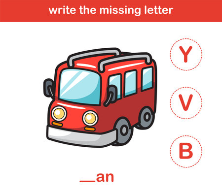 write the missing letter,illustration, vectorのイラスト素材