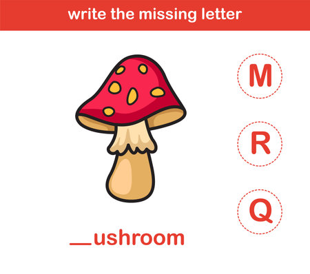 write the missing letter,illustration, vectorのイラスト素材