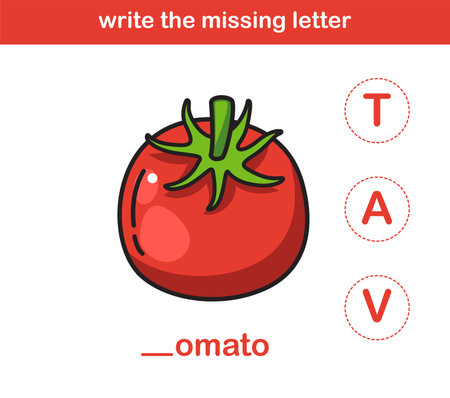 write the missing letter,illustration, vectorのイラスト素材