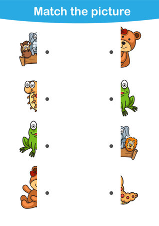Matching children educational game.Match picturesのイラスト素材