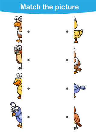 Matching children educational game.Match picturesのイラスト素材