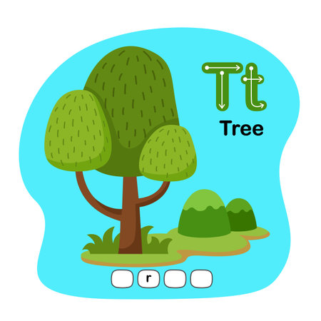 Illustration Isolated Alphabet Letter T- Treeのイラスト素材