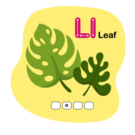 Illustration Isolated Alphabet Letter L-Leafのイラスト素材