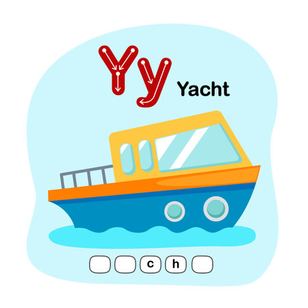 Illustration Isolated Alphabet Letter Y-Yachtのイラスト素材