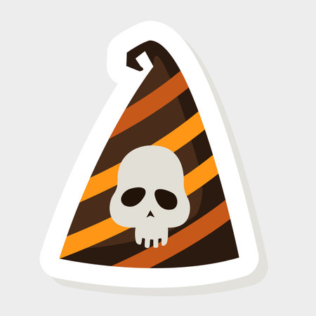illustration halloween hat party sticker iconのイラスト素材