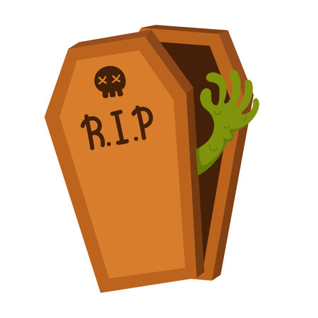 illustration halloween coffin icon vectorのイラスト素材