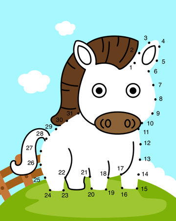 Numbers game education game and coloring book for children vector illustrationのイラスト素材