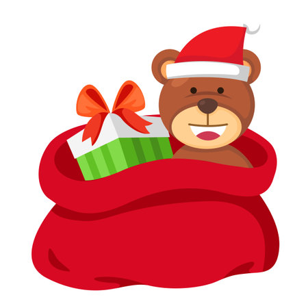 Illustration santa red bag vectorのイラスト素材
