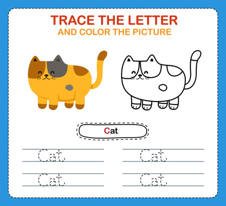Trace letters of english alphabet and coloring book.Handwriting practice for preschool kidsのイラスト素材