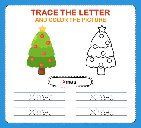 Trace letters of english alphabet and coloring book.Handwriting practice for preschool kidsのイラスト素材