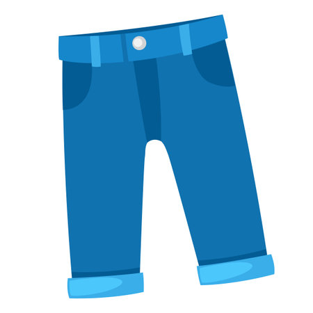 illustration of jeans white on background vectorのイラスト素材