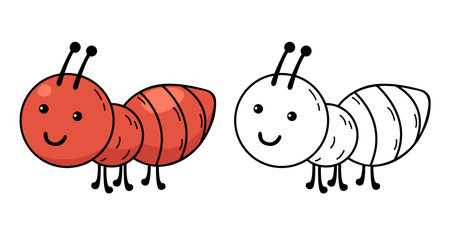 Illustration of colorful cartoon character antのイラスト素材