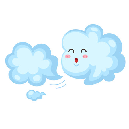 illustration of cloud on the white backgroundのイラスト素材