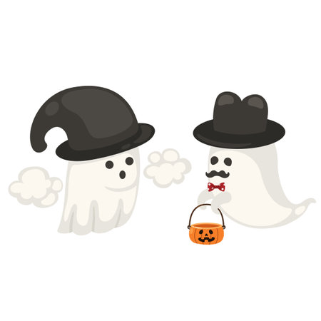 illustration of ghost white on background vectorのイラスト素材