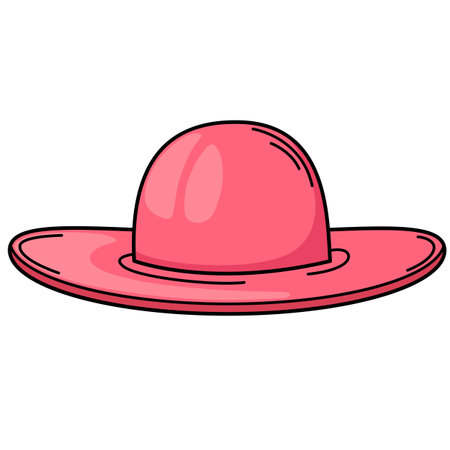 illustration of colorful hat outline white on background vectorのイラスト素材