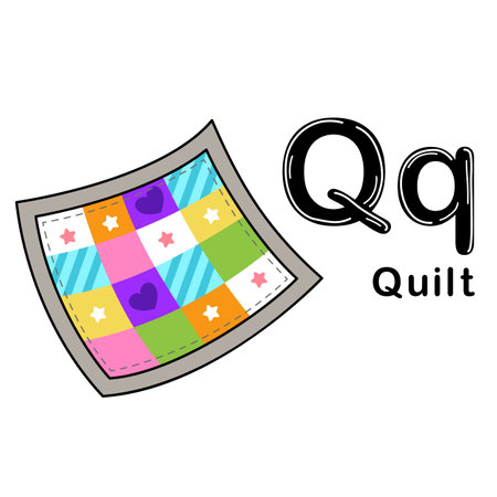 Illustration Isolated Alphabet Letter Q-Quiltのイラスト素材