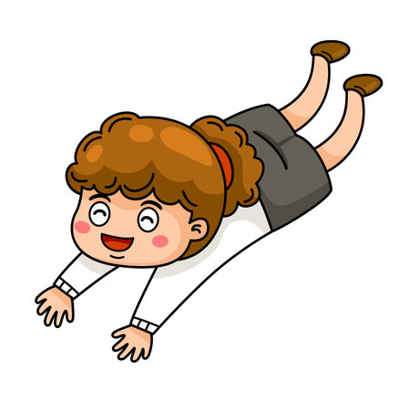 Illustration of kid boy laying vectorのイラスト素材