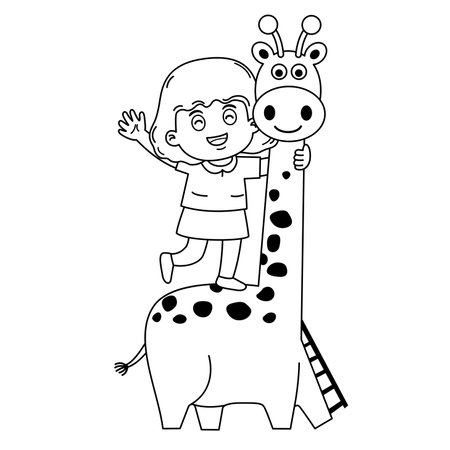 Illustration of  kid playing outside vectorのイラスト素材