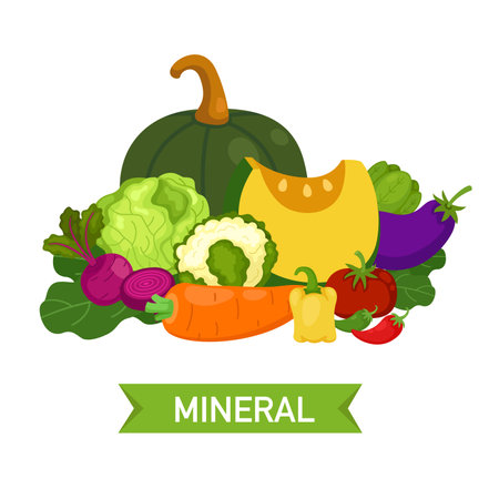 Mineral food group vector illustrationのイラスト素材