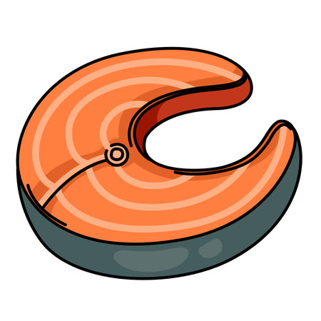 illustration of salmon meat on a white backgroundのイラスト素材