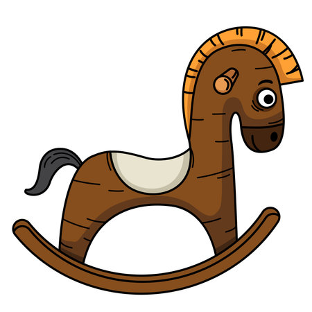 illustration of rocking horses on a white backgroundのイラスト素材