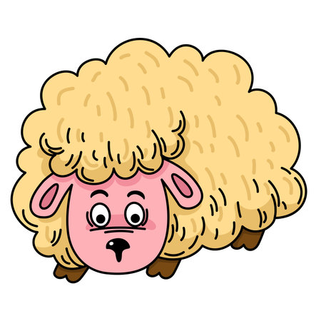 illustration of sheep outline character isolated on white background vectorのイラスト素材