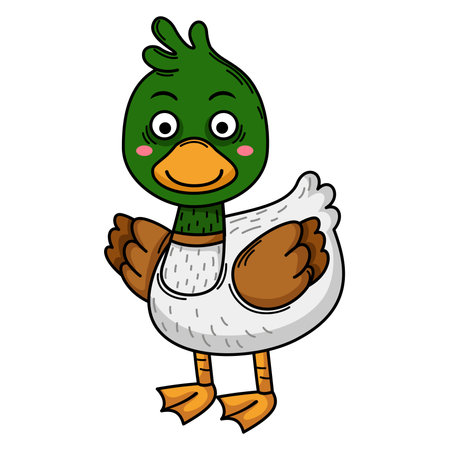 illustration of goose outline white on background vectorのイラスト素材