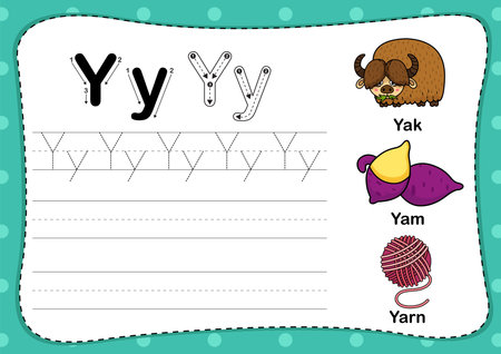 Illustration Isolated Animal Alphabet Letter Yのイラスト素材