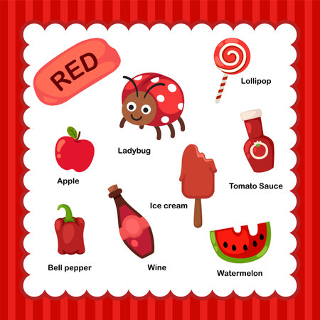 Illustration of isolated color red group vectorのイラスト素材
