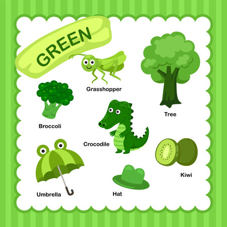 Illustration of isolated color green group vectorのイラスト素材