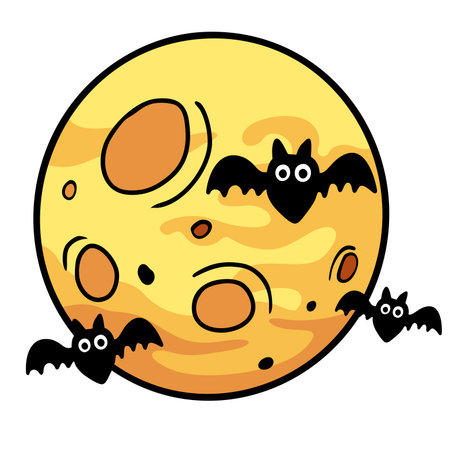 illustration halloween bat flying hand drawn concept vectorのイラスト素材