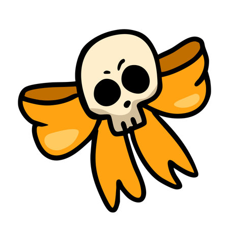 illustration halloween Bow hand drawn outline conceptのイラスト素材