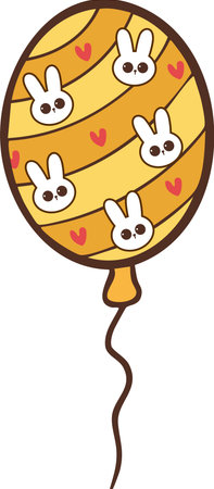 balloon cartoon doodle hand drawnのイラスト素材