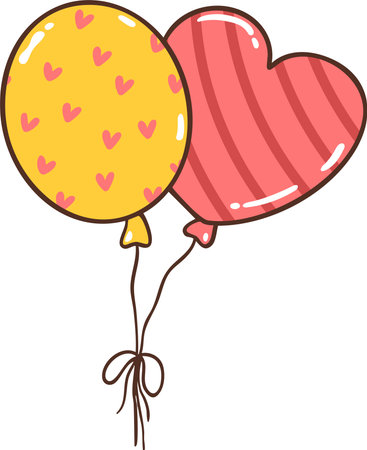 balloon cartoon doodle hand drawnのイラスト素材
