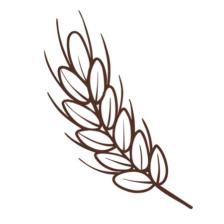 Wheat icon cartoon hand drawn character illustrationのイラスト素材