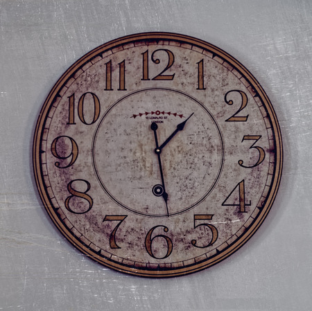 Glass on a clockの写真素材