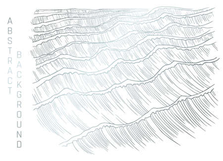 vector white and silver abstract illustration with stylized waves in japanese styleのイラスト素材