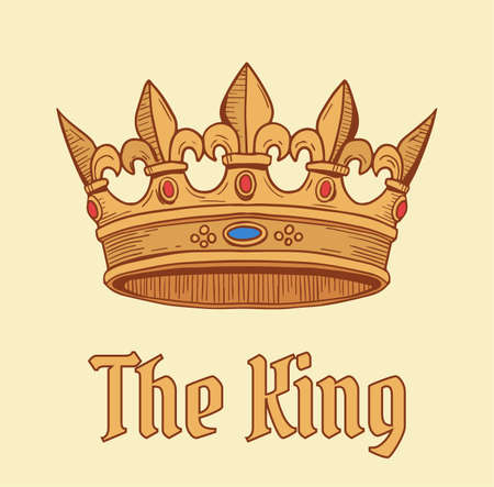 colored illustration with medieval crownのイラスト素材