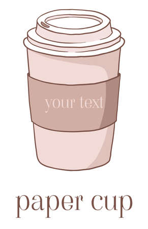 paper cup of coffee in cartoon styleのイラスト素材