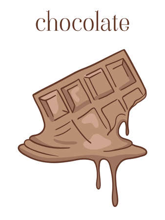 cartoon illustration with milk chocolateのイラスト素材
